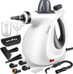 lot 905 image: $50 Pressurized Handheld Steam Cleaner with 12 Accessories (Grey)