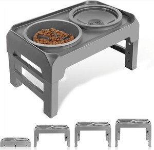 lot 917 image: Elevated Dog Bowls, Slow Feeder & No Spill Water Bowl Stand