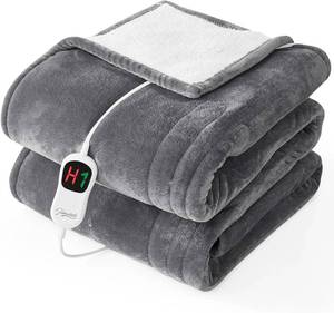 lot 930 image: Homemate Twin Heated Blanket 62x84, 10 Heat Levels, Auto-Off