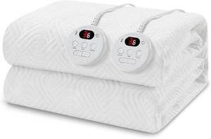 lot 939 image: $80 Heated Mattress Pad Queen - Embossed, Dual-Control, Auto Shut-Off
