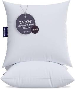 lot 955 image: $68 Lincove Euro Throw Pillow Insert 24x24, Down-Alternative, 2 Pack