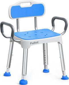 lot 987 image: $65 Widened Shower Chair with Padded Back & Arms, 400 lb Heavy-Duty