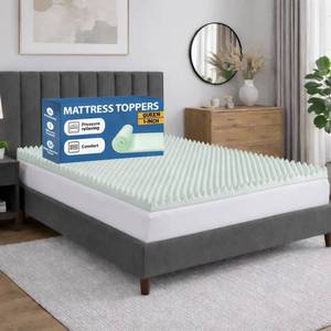lot 994 image: Greaton 1-Inch Convoluted Foam Mattress Topper, Queen
