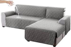 lot 1000 image: $59 Genina L-Shaped Sectional Couch Covers for Dogs, Gray, Large