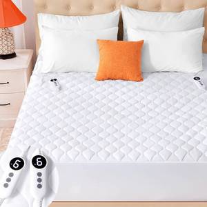 lot 1006 image: $55 Queen Size Heated Mattress Pad, Fitted Electric, 9 Heat Settings