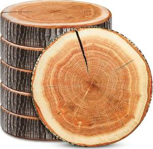 lot 1012 image: Unittype 6 Pcs Round Throw Pillow Wood Floor Cushion - Tree Stump