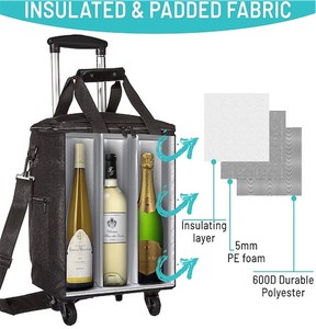 lot 1024 image: Wine Travel Bag 6-Bottle Carrier, 3-in-1 Tote & Insulated Cooler