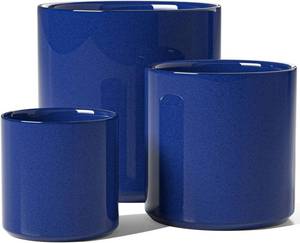 lot 1031 image: $64 LE TAUCI Ceramic Pots 1086 in   Drainage Hole, Set of 3, Blue