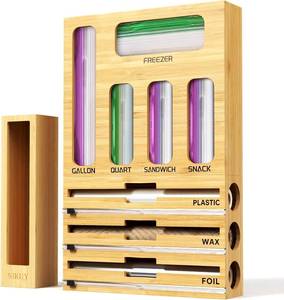 lot 1036 image: $68 NIKUY Ziplock Bag Organizer with Foil, Saran Wrap & Cutter
