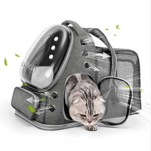 lot 1045 image: Expandable Cat Backpack Carrier for Cats, Small Dogs, Grey