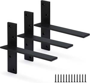 lot 1067 image: $50 Floating Shelf Bracket 38 Thick Heavy Duty 3 Pack, 8 L x 2.5 W