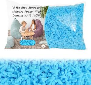 lot 1075 image: Bean Bag Filler - 5lb Shredded Memory Foam, High Density, Blue