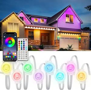 lot 1076 image: $112 Permanent Outdoor RGB IP67 Eaves Lighting - Smart LED with App