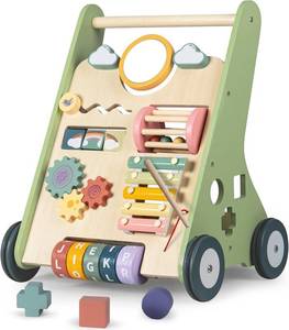 lot 1079 image: $48 Wooden Baby Walker, Montessori 12 Months Push Toy