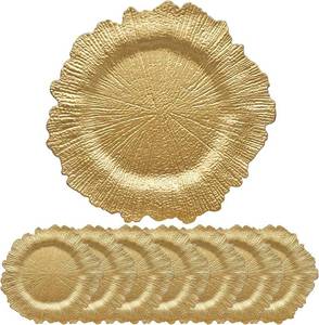 lot 1082 image: Gold Reef Charger Plates 35 Pack 13 Round Plastic Chargers