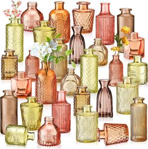 lot 1093 image: $56 Yaomiao 30Pcs Colored Glass Bud Vases, Rustic Table Decor