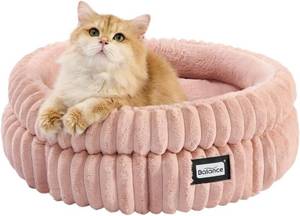 lot 1103 image: BALANCE Washable Plush Cat Bed with Anti-Slip Bottom