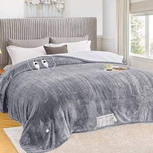 lot 1106 image: $66 greenoak Heated Blanket King 100x90 Dual Control, 10 Heat Levels