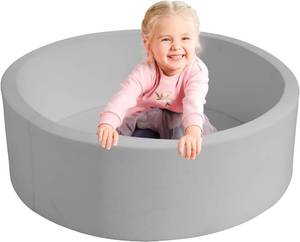 lot 1109 image: TRENDBOX Foam Ball Pit 36x12 Soft Ball Pool Light Gray