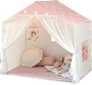lot 1110 image: $52 Kids Play Tent with Mat - Large Indoor Playhouse with Curtains