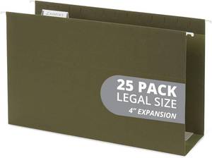 lot 1112 image: Summit Supplies Legal Size Hanging File Folders, 25-Pack