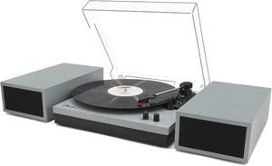 lot 1116 image: $130 LP&No.1 Record Player with Speakers, 3-Speed Belt Drive, Blue