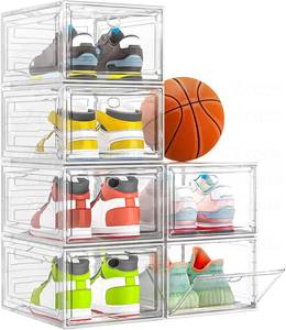 lot 1125 image: Clear Shoe Storage Organizer with Magnetic Door, Stackable 6-Pack