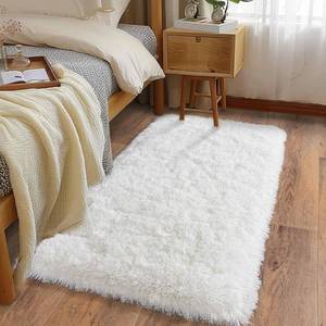 lot 1143 image: Ultra Soft Runner Rug 2x4ft Non-Slip Backing, Memory Sponge, Cream