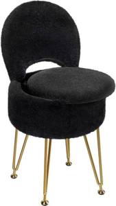 lot 1162 image: $50 GREENSTELL Vanity Stool with Storage, Folding Back, 13x13x17.7