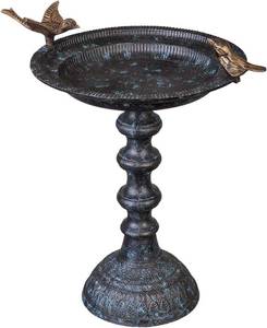 lot 1165 image: $61 Evergreen Garden Hummingbird Bird Bath Heavy Duty Metal with Stand