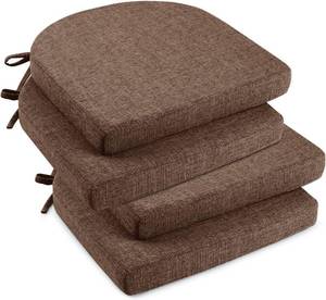 lot 1170 image: downluxe Indoor Chair Cushions Dining Chairs 16x16x2 Brown 4 Pack