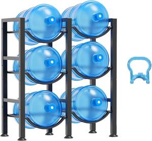 lot 1178 image: 5 Gallon Water Bottle Holder for 6 Bottles, 3-Tier Jug Rack