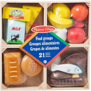 lot 1194 image: Melissa & Doug Food Groups - 21 Hand-Painted Pieces & 4 Crates
