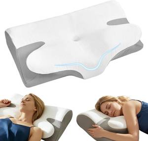 lot 1197 image: Cervical Memory Foam Pillow for Neck Pain, Adjustable Contour