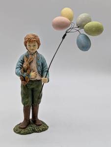 lot 22304 image: Bethany Lowe Boy with Bunny and Easter Balloons Figurine