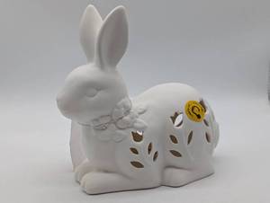 lot 22307 image: White Ceramic Light-Up Easter Bunny