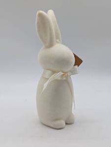 lot 22325 image: White Flocked Bunny Decoration, New with Tag