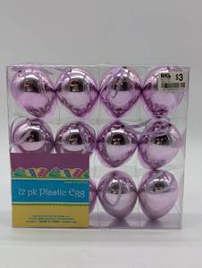 lot 22330 image: Purple Metallic Easter Plastic Eggs - 12 Pack