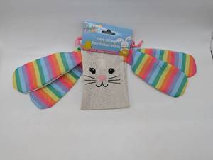 lot 22331 image: Easter Bunny Fabric Gift Bags - Rainbow Ears Design