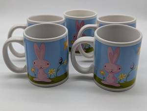 lot 22338 image: Pink Bunny Spring Garden Coffee Mugs