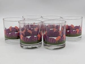 lot 22340 image: Easter Egg Decorated Lowball Glasses Set