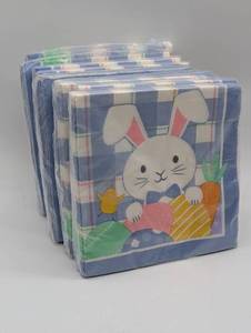 lot 22343 image: Easter Bunny Plaid Paper Napkins, New, 9 packages