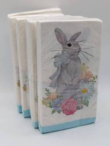 lot 22344 image: Easter Bunny Floral Paper Napkins - 16 Count