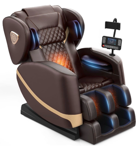 Massage Chair Full Body, Zero Gravity Massage Chair with 10 Fix Rollers, Heating, Foot Massage, Auto Modes, Bluetooth Speaker, Touch Screen Controller (Brown Premium) - Retail: $999