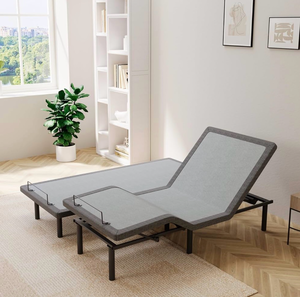 ESHINE Adjustable Bed Frame Split King - Electric Base with Massage, Wireless Remote, Foot&Head Incline, Zero Gravity, Dual USB Ports, Under Bed Light, Split King (2 Twin XL), 3100 Series - Retail: $899