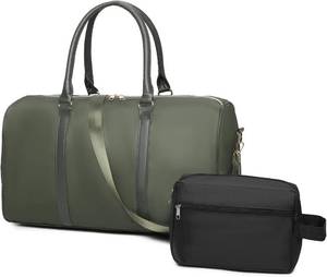 lot 2695 image: Men s Lightweight Nylon Duffle Bag for Travel Weekender Gym Overnight, 29L Small Carry On Bags, Green