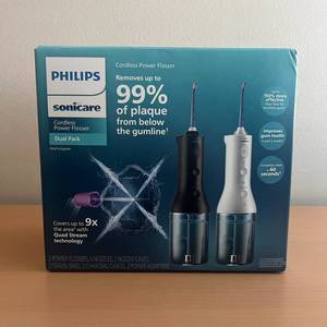 lot 2720 image: Philips Sonicare Cordless Rechargeable Power Water Flosser 2-pack Open Box