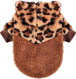 lot 2728 image: LOT OF FIVE - Fleece Dog Hoodie Clothes Pet Sweaters for Small Dogs, Winter Cute Warm Puppy Chihuahua Sweater, Pet Clothes for Chihuahua Yorkie Teacup, Cat Apparel (Leopard, Medium),