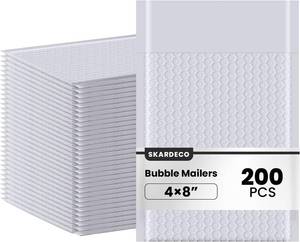 lot 2755 image: Bubble Mailers 4x8inch 200Pack Gray Bubble Mailers Self-Seal Padded Mailing Envelopes Bubble Opaque Padded Mailer for Small Businesses to Package and Mail Jewelry Cosmetics#000 white gray