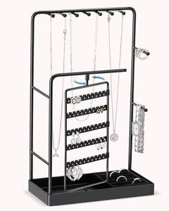 lot 2777 image: Lolalet Jewelry Organizer Stand, No Assembly Needed Display Storage with Rotating Earring Holder for Necklace Bracelet Rings, Galentines Valentines Gifts Room Dorm Decor for Women Girls -Black